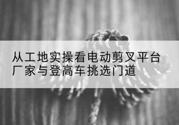 涉县电动剪叉升降平台厂家-从工地实操看电动剪叉平台厂家与登高车挑选门道